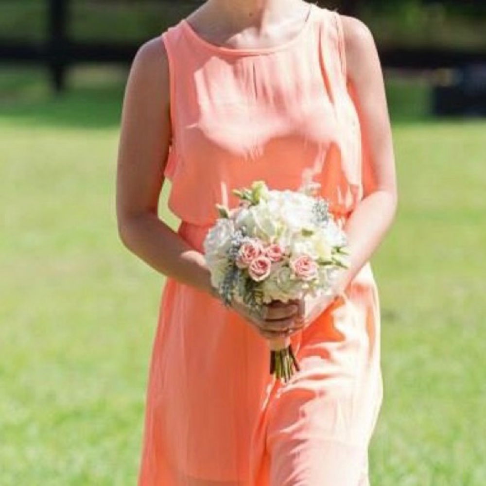 Peach Maxi Dress with Criss Cross Back